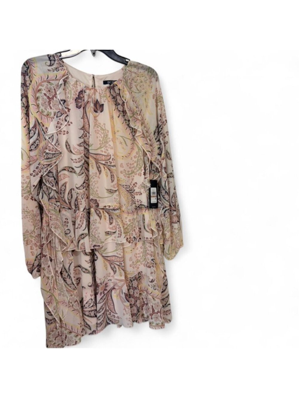 BCBG size 12 Women's Tiered wedding Long Sleeve‎ formal summer shift dress